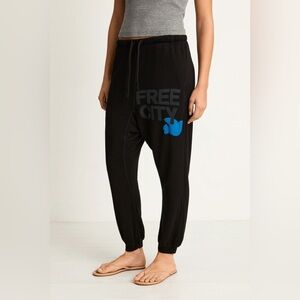 Freecity Black Joggers with Blue Logo